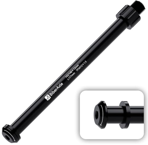 12mm Steckachsen für Fahrradgabeln und Hinterer Fahrradrahmen, Mountainbike und Rennräder Aluminiumlegierung Naben Adapterachse, Gewindesteigung: 1.5mm, Länge: 117mm bis 181mm, 17 Verschiedene Längen