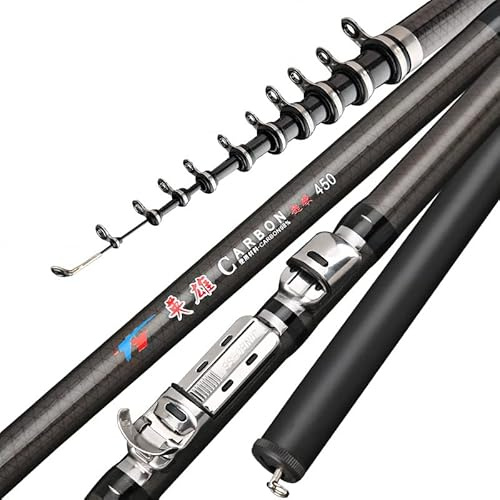 WANGBINGXING Angelrute 2. 7m 3,6 m 4,5 m 5,4 m 7,2 m Carbon Teleskope Felsfischerstange Ultra -Lichtstange Karpfenfischereisen Reisen Ozeangussgussstange Stipprute(2.7 m)