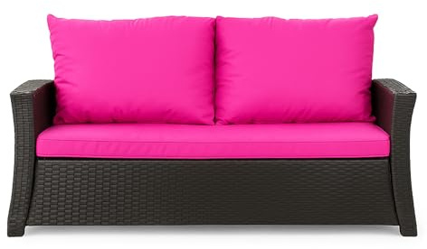 Setgarden® Bankauflage - Outdoor sitzkissen für Gartenbank für polyrattan- Polster Auflage Outdoor - Bankpolster Auflage für Sitzbank Rattan Hollywoodschaukel (Rosa, 110x50x50cm)