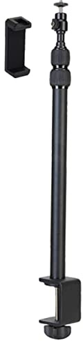 jojofuny Support de Caméra de Bureau Réglable en Hauteur en Alliage D'aluminium Tige Télescopique de 38,5 à 93,5 Cm et Rondelle D'éclairage