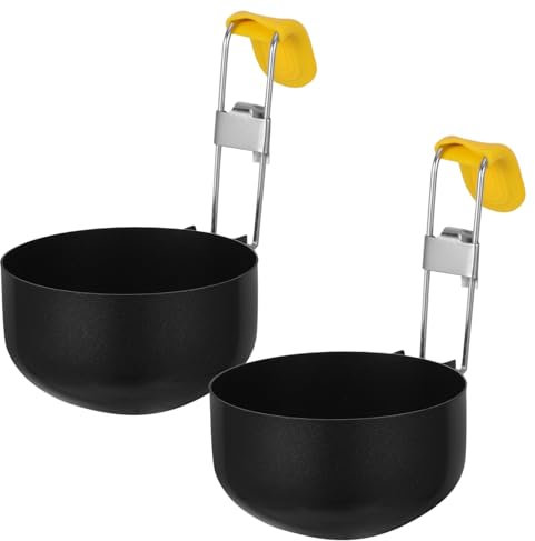 Ciieeo 2pcs Nonstick Egg Poacher Cups Stainless Steel Portable Kitchen Tool for Poached Eggs Steaming Vegetables Breakfast Family Meals