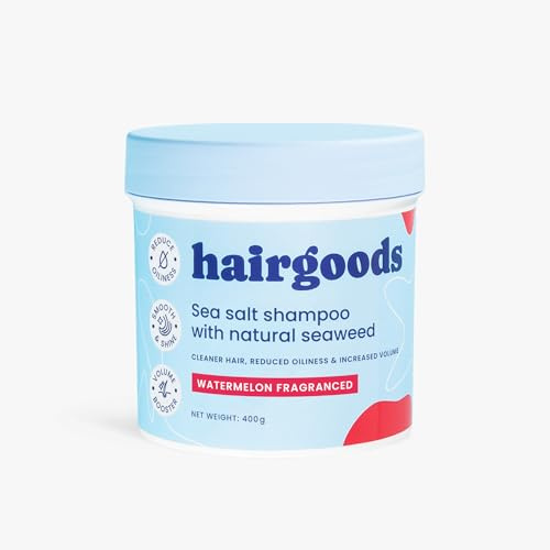 hairgoods - Champú pelo graso de sal marina con algas naturales, exfoliante capilar, champú purificante, champú volumen para cabello fino