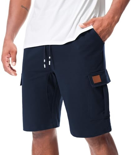 Suwangi Pantaloncini Uomo Pantaloni Corti Bermuda Cargo Sportivo Cotone Corsa Shorts Estivi con Multi-Tasca