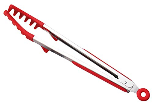 GRIRIW Pinzas De Silicona Multiusos Para Cocina Resistente Al Calor Clip Reutilizable Para Espaguetis y Alimentos Para Hogar y Barbacoa Rojo