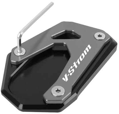 Motorrad Parkplatz Kick Ständer Motorrad-Ständer/passend for Suzuki Vstrom 800DE V-Strom 800 DE 1050 XT 22–23 Fuß Seitenständer-Vergrößerungspad-Erweiterungs-Stützplatte(Titanium)