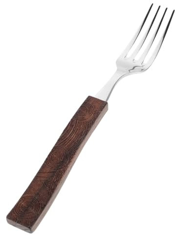 CIYODO Fourchettes De Table, Fourchettes En Acier Inoxydable Avec Manche En Bois, À Salade, Couverts Avec Manche En Bois Pour Cuisine, Restaurant, Maison
