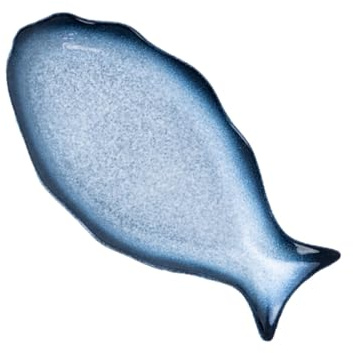 Garneck Assiette à Poisson en Céramique 30 Cm Bleu Forme Poisson Surface Antiadhésive Facile Nettoyage Vaisselle La Cuisine Usage Familial Et Présentation