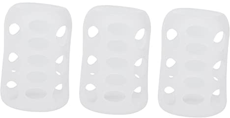 GARIOUANS 3 Fundas Protectoras de Silicona para Biberones Tacto Suave y Cómodo, Cubiertas Anti-escaldaduras para Botellas de Leche de Niño en Color Blanco