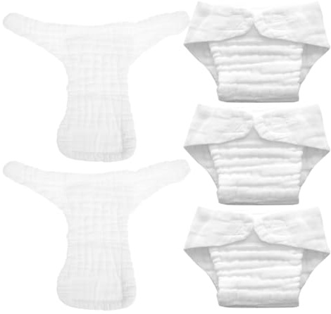 FIXOSHEE 5pezzi Pannolini in Cotone Riutilizzabili per Ragazzo Ragazza Ragazza Fodere per Pannolini di Stoffa Assorbenti Ragazzo Lavabili e Riutilizzabili Mutandine Impermeabili per Nuoto