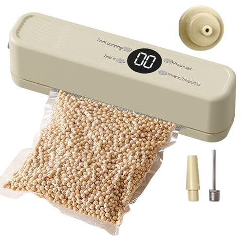 Vacuum Sealer | 1200mAh Rechargeable Air Sealing Machine | Vacuum Sealer Machine for Preserving Food - For Whole Grains, Dried Fruits, Bread, Meat, Seafood And Chicken