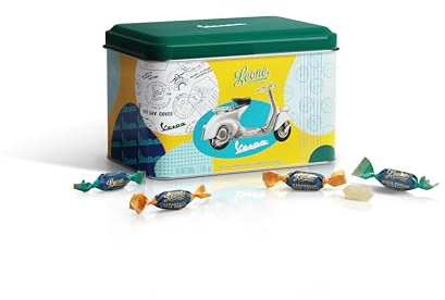 Leone dal 1857 - Vespa Latta Regal Assortite - Caramelle Dure Miste - Vegane e Senza Glutine - Latta da 200g - Idee Regalo