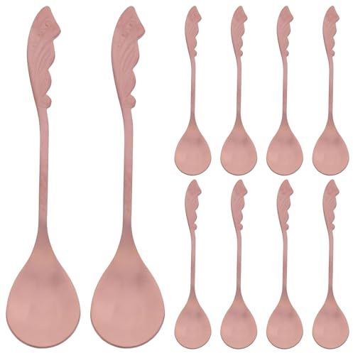 Veemoon Juego de 10 cucharillas de café: Cucharas de espresso - Cucharitas de acero inoxidable de 12,7 cm con mango de ala - Mini cucharillas para remover café, té, postres y helados. Aptas para