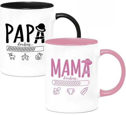 YPLANGENT Tazza per Futuri Genitori con Moneta Decisionale - Regalo Originale per Mamma e Papà - Tazza Personalizzata 350ml per Gravidanza e Baby Shower