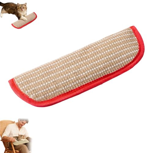 Oreiller à herbe à chat pour chat, coussin griffoir en sisal résistant à l'usure et ne perd pas ses poils, jouet interactif pour réduire l'anxiété (rouge, taille L)