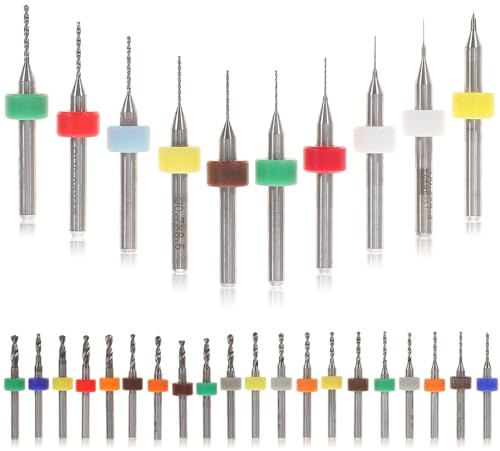 BIUDECO Juego de Brocas Micro de Carburo de Tungsteno 30 Piezas (0.1-3.0 Mm) para Taladro Manual de Joyería, Grabado y Perforación Precisa en Acrílico y Resina