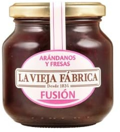 Spanish Strawberry & Blueberry Fusion Jam - Pack of 3 x 280g Glass Jars - Authentic Fruit Preserve with Whole Berries