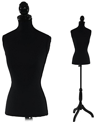 Mendler Schneiderpuppe T220, Schaufensterpuppe Torso weiblich, Schaumstoff - Schwarz