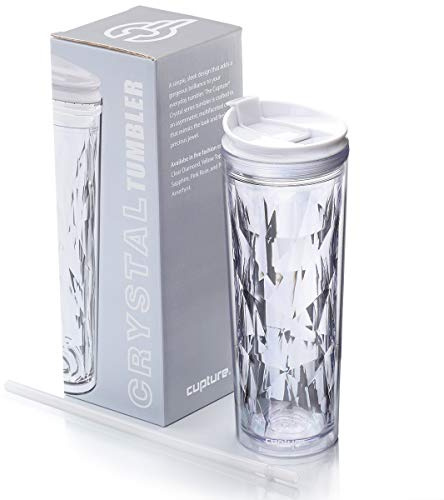 Cupture Crystal Click & Seal Shake Tumbler Cup for Hot or Cold Drinks - 22 oz (Clear Diamond)