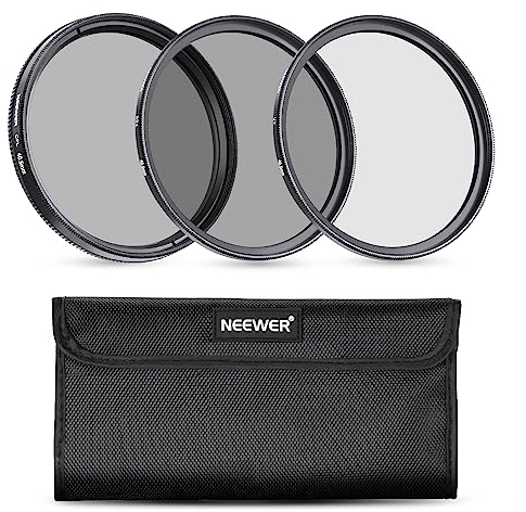 NEEWER 40.5mm ND Lens Filter Kit, UV + Circular Polarizer(CPL) + ND4 Filters Optical Glass Aluminum Alloy Slim Frame UV Filter Polarizing Filter Neutral Density Filter Set for 40.5mm Camera Lens