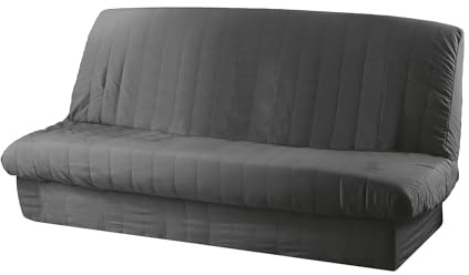 Douceur d'Intérieur, Housse de Clic Clac Matelassée (120 à 140 cm - 185 à 200 cm) Essentiel Beton, Polyester Uni