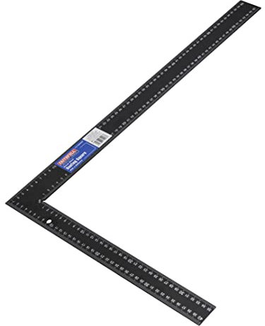 Faithfull Roofing Rafter Framing Square – Heavy-Duty Steel Carpenter's Square with Metric & Imperial Markings, Conversion Chart & Hanging Hole - 600 x 400mm (24 x 16in)