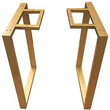 NWHJ Gold Industrial Table Legs, Height 88cm, Width 50cm, Metal Furniture Desk, Dining & Bench Legs X2