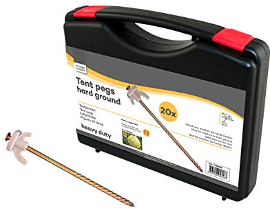 Moritz Lot de 20 piquets de sol dur 20 cm pour tente, camping, caravane, pavillon