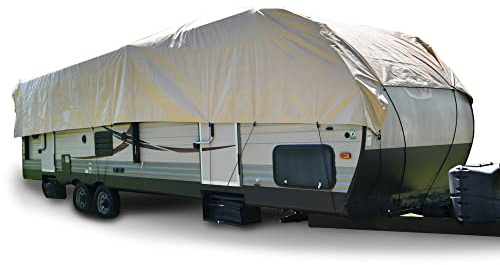 Budge Wohnmobil-Dachabdeckung, passend für mehrere Wohnmobil-Klassen bis zu 15 m (Hellbraun, Polyester), 6 m lang x 40 cm breit