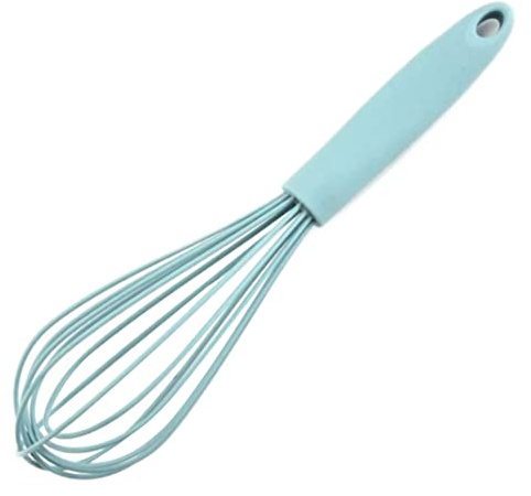 Silikon Schneebesen, Ei Whisk Non Stick Handheld Ballon Eier Rührer Schlägermilch Baummischer zum Mischen, Wischen, Schlagen, Schaum und Rühren (blau)