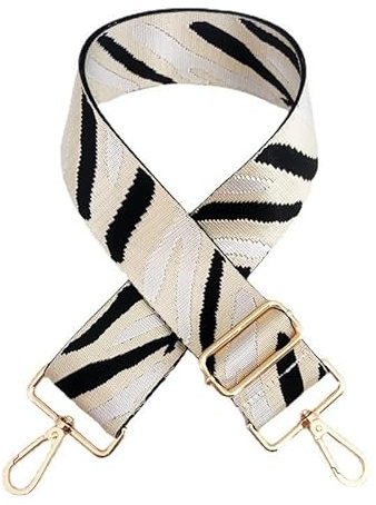 Schulterriemen Längenverstellbarer Tragegurt 5cm Breiter Schultergurt für Taschen 80cm-130cm Mehrfarbiger Umhängegurt Canva Riemen für Taschen Handtaschen DIY Zubehör Karabiner in Gold,Weiß Schwarz