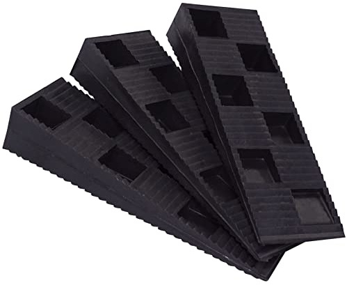 SKIR'CO (8 Stück) schwarze Kunststoff-Rippenkeile 90 x 30 x 15 mm zum Nivellieren, Abstandskeile, ineinandergreifende Keile