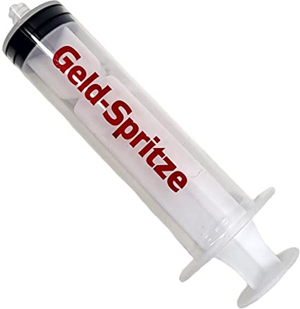 BUSDUGA 4213 Geldgeschenk Finanzspritze, 15x3cm, Geldspritze Geschenkidee, schenken Sie Geld mal anders