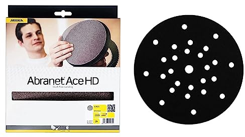 Mirka Abranet Ace HD Netz Schleifscheiben Ø 225mm Klett/Korn P40 / 5 Scheiben/Für Trockenbauschleifer Wand- und Deckenschleifer & Schutzauflage Ø 225mm 27-Loch, 1 Stück