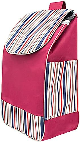 BaoT8YLu Sac à provisions en tissu Oxford, sac de rechange pliable pour chariot, sac à provisions de rechange pliable imperméable pour chariot à provisions(Rouge)