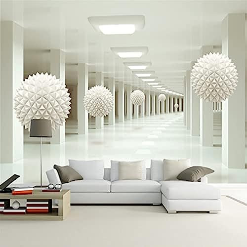 Papel Pintado Papel Pintado De Gran Tamaño Moderno 3D Arte Abstracto Espacio Blanco Bola Sala De Est Decoración Fotomural Dormitorio Sala De Estar Pared Pintado Papel Tapiz No Tejido-430cm×300cm