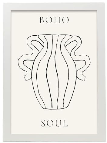 Nacnic Amphore Feuille. Dans Vases spirituels Affiche. Tableaux décoratifs esthétiques pour votre salon, chambre, maison Tailles A3 avec des cadres blancs