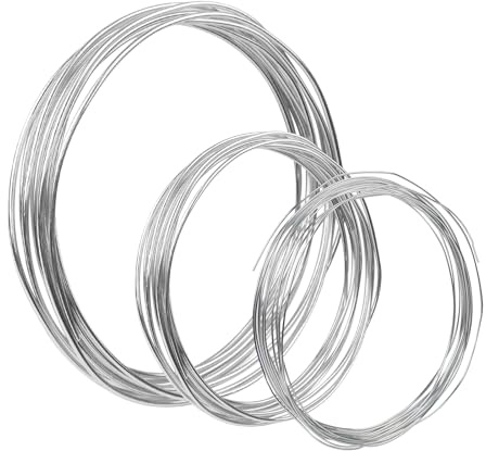 TAIANJI 5m Basteldraht, 3 Rolle Aluminiumdraht Schmuckdraht Silber Metalldraht Flexibler Draht für Basteln, Schmuckherstellung, Dekoteile (3mm 2mm 1mm)