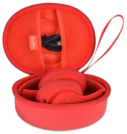 EVA Hard Case for Beats Solo3/Solo2/Beats Studio Pro Wireless On-Ear Headphones,Premium Travel Protective Carrying Storage Bag(Red)