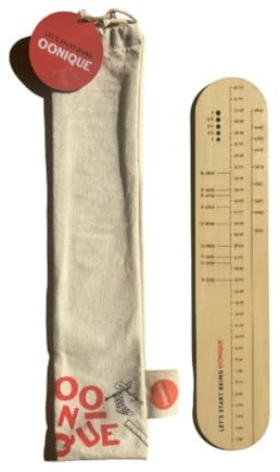 OONIQUE Sockenlineal zum Stricken aus Holz, Sockenschablone mit Größenangabe, Strickzubehör, Socken stricken für Anfänger