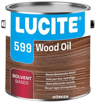 Lucite 599 Wood Oil Holz-Öl auf Leinöl-Basis wasserabweisendes Holzöl Farbe Transparent, Größe 1 Liter