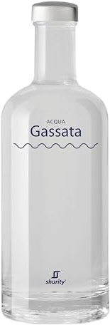 Pack 10pz. – Bottiglia Shurity Basic 75cl. Personalizzata Trasparente con Tappo Argento (Pack 10pz. - Acqua Gassata)