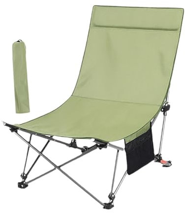 Sharplace Campingstuhl, Klappstuhl, 4-stufig verstellbar, tragbar, faltbar, Loungesessel, Strandstuhl für Rucksackreisen im Freien, GrÜn