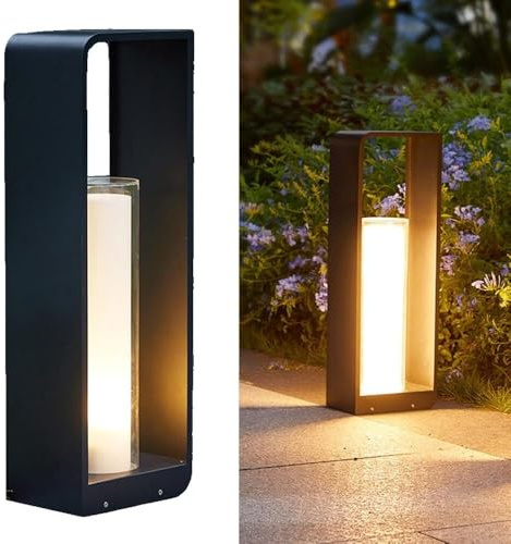 LUOYAOB Außenbereich Pfostenleuchten Moderne Landschafts-Wegeleuchte, Garten-Rasenlampe, Wegeleuchte, LED-Pollerleuchte, wasserdichte Außen-Stehlampe for Terrasse, Hof, Gehweg(60cm/23.6in)