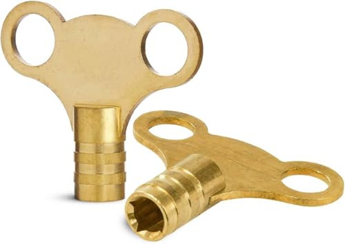 Equip247uk Radiator Bleed Key- Radiator Valve Clock Key for Bleeding and Air Vent- Made of Solid Brass- Pack of 2