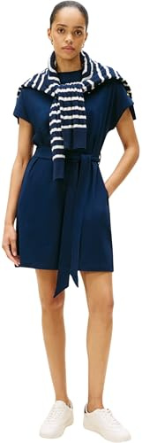 Tommy Hilfiger Damen Gold Button Jersey F&f Dress Ww0ww49239 Ausgestelltes Kleid (1er Pack)