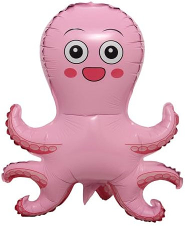 Foil Balloon Animales, Globos Animales 3d, Globos de Animales, Globos de Papel de Animales con Base, Globos Animales Cumpleaños, para la Decoración de Fiestas de Cumpleaños Infantiles (pulpo)