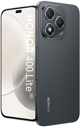 HONOR 400 Lite Unlocked 5G Smartphone, AI Camera Button,108MP Street Style Portrai,8GB+256GB, IP64 Water Resistance,3500nits AMOLED Display,Dual SIM,Android 15,Velvet Black