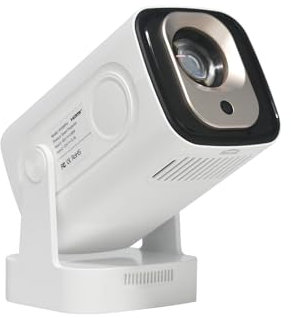 KKENZA Miniproyector HY260 Pro con resolución física de 1080P, Control por Voz, proyección de 180° con Estilo Libre, Bluetooth, HDMI y USB.(UK Plug)