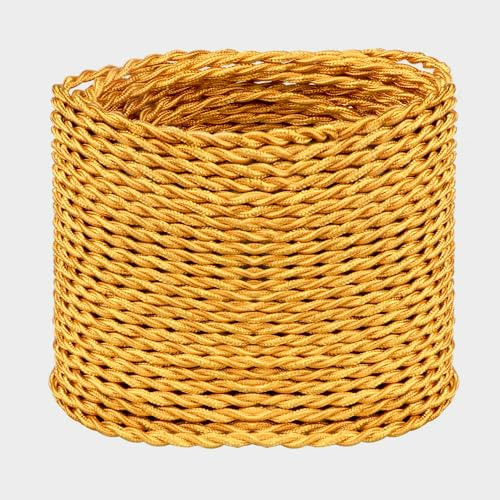 2 Core 10 Meters / 32.8FT Gold Braided Cable, LEDSone 2 Core Cable, Vintage Flex Twisted Fabric Electrical Wire Antique Cord for DIY Lamps Industrial Pendant Lights Lighting Appliances - Gold