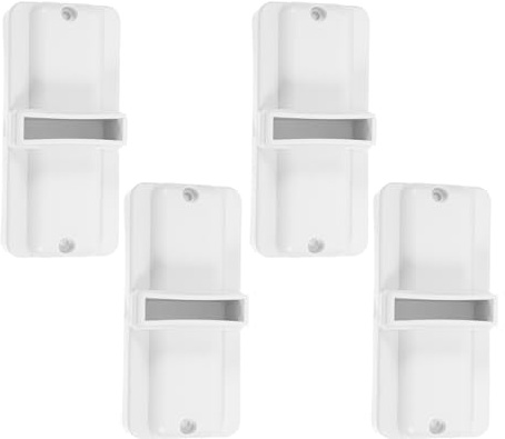 NIYANGLE 4 Pcs White Plastic Garden Fence Base Lawn Edging Fence Foot Stand Garden Panel Border Stabilizer for Outdoor